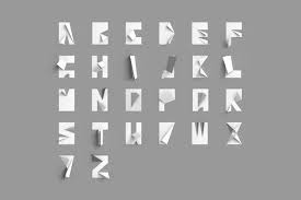 Folded Paper Font Typography Graphic Design Typography Paper Architecture