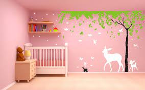 Install by simply pasting and smoothing like wallpaper. Fairies Tree Deer Full Length Wall Art Design Wall Art Shop