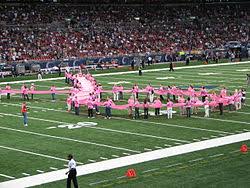 It's synonymous with breast cancer awareness. Pink Ribbon Wikipedia