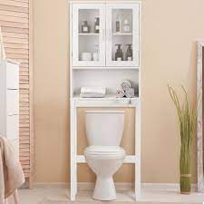 Misez sur un meuble de wc. Costway Meuble Dessus Toilette Colonne De Salle De Bain Rangement Wc Avec 2 Portes Etagere De Salle De Bain Armoire De Toilettes Cdiscount Maison
