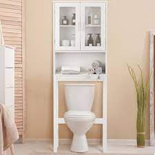 Plus simple à installer qu'une étagère murale et moins encombrant qu'une. Costway Meuble Dessus Toilette Colonne De Salle De Bain Rangement Wc Avec 2 Portes Etagere De Salle De Bain Armoire De Toilettes Cdiscount Maison