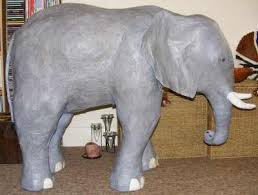 Always make the last layer of mache with white computer paper or paper towel so that painting is easier. Good Instructions For Making Large Paper Mache Sculptures Love This Baby Elephant They Did Paper Mache Sculpture Paper Mache Crafts Paper Mache