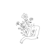 Flower Girl Line Art Drawings Minimalist Drawing Line Art Tattoos