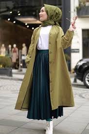 Gizce Haki Trenckot Online Satis Indirimli Satin Al Islami Moda Mutevazi Kiyafetler Tarz Moda