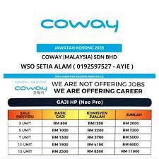 Page 1 of 168 jobs. Jawatan Kosong Coway Setia Alam Home Facebook