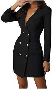 Taktische kleidung gothic kleider ausgefallene mode futuristische mode stylische kleidung. Damen Blazer Kleid Elegant Blazer Kleider Anzug V Ausschnitt Hemdkleid Lange Armel Business Hulse Buro Jacken Zweireihig Schlank Minikleid Sexy Amazon De Bekleidung