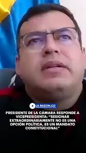 El presidente de la Cámara de Representantes, Jaime Raúl Salamanca,  respondió al anuncio de la vicepresidenta Lina Garrido de no firmar  sesiones extraordinarias, afirmando que atender el llamado del ...