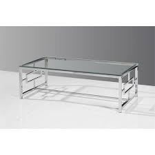 Walter, coffee table with glass top and stainless steel base. Best Master Stainless Steel And Glass Coffee Table In Silver Base Clear E14