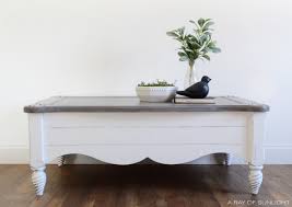 We also cut a 2″ plank to lay in the. The Shiplap Coffee Table With A Painted Weathered Wood Top
