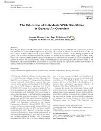 The ministry of education (moe) is a ministry of the government of guyana, and is responsible for the education in guyana. Pdf The Education Of Individuals With Disabilities In Guyana An Overview