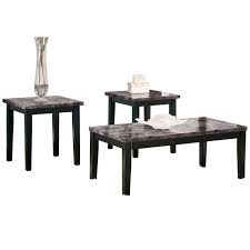 Crown mark audra 3 piece cocktail table set. Maysville Black Faux Marble 3 Piece Table Set Weekends Only Furniture