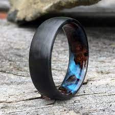 Anillo De Fibra De Carbono Anillo De Madera Anillo Con Incrustaciones De Madera Anillo De Compromiso Anillo De Rings For Men Carbon Fiber Rings Wood Rings