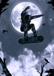 Spaceboarding Metal Poster Print Nicebleed Art Displate Space Artwork Skateboard Art Design Space Drawings
