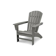 Polywood Grant Park Traditional Curveback Gray Plastic Outdoor Patio Adirondack Chair Ad440gy The Home Depot Adirondack Chair Adirondack Chairs Patio Polywood Adirondack Chairs