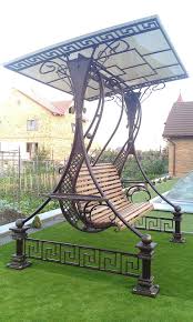 Kachelya Kovana Modna Kuznya Iron Decor Garden Swing Pergola