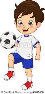 More news for boy playing football » Vector Illustration Of Cartoon Little Boy Playing Football Canstock