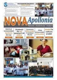 Universitatea apollonia din iasi este o prestigioasa institutie de invatamant care, sub indrumarea unor profesori de valoare, a produs deja cateva generatii de medici stomatologi, de tehnicieni dentari si de jurnalisti si specialisti in comunicare. Ghidul Studentului Universitatea Apollonia Din Iasi