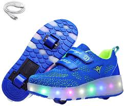 Amazon Com Ehauuo Kids Usb Charging Led Light Up Shoes With Wheels Retractable Roller Skates Shoes Roller Sneakers For Unisex Girls Boys Beginners Gift Walking