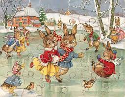Enjoy the best free online jigsaw, with a new puzzle every day. Bunny Rabbits Skating Bunny Rabbits Children S Book Illustrations Vintage Jigsaw Puzzle