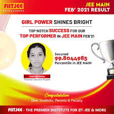 It must be noted that a total of 709519 candidates had registered for jee main 2021 july session exam. Fiitjee Patna On Twitter Jee Main 2021 Feb Result Fiitjee Patna S Girl Power Shines Bright In Jeemain2021 Our Topperformer In Jeemain Is Ramyaa Singh She Has Achieved Top Notch Success And Secured An