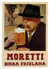 Moretti Bierra Friulana Werbeposter Alte Werbung Werbeplakat