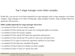 Top 5 Stage Manager Cover Letter Samples