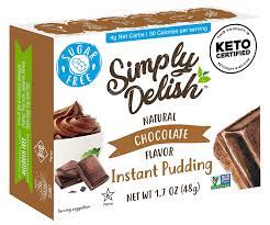 1/3 fewer calories than regular chocolate pudding. Buy Simply Delish Natural Instant Chocolate Pudding Sugar Free Non Gmo Gluten Free Fat Free Vegan Keto Friendly 1 7 Oz Pack Of 3 Online In Turkey B06xzxnqch
