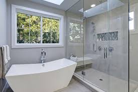 Outdoor shower surrounded by living walls 3 photos. 34 Gorgeous Gray Primary Bathroom Ideas Convert Tub To Shower Bathtub Remodel Tub Remodel