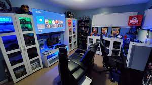 Clean Console And Pc Gaming Room Game Room Gaming Room Setup Pc Gaming Room