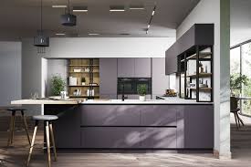 Moderne, schlichte weiße küche mit arbeitsplatte und nischenrückwand in der optik stahl geglüht. Modo Moderne Kuche Im Loft Stil Offene Kuche Anthrazit Kuchenstudio Mobelhaus A R L E Naturell