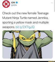 Check Out The New Female Teenage Mutant Ninja Turtle Named Jennika Sporting A Yellow Mask And Multiple Ifunny Ninja Turtles Names Teenage Mutant Ninja Turtle Ninja Turtles