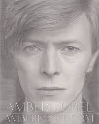 Le beau David Bowie Étude de visage noir et blanc Portrait au crayon