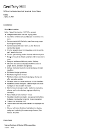 Visual Merchandiser Resume Sample Velvet Jobs