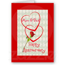 Happy Anniversary Mom Dad Two Hearts Card From Zazzle Com Happy Anniversary Cards Anniversary Card For Parents Anniversary Cards