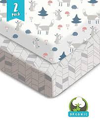 Bouncy Baby Fox Chevron Pack N Play Kids Crib Sheets 100 Organic Jersey Cotton Unisex Fitted Mi Pack N Play Mattress Pack And Play Sheets Mini Crib Sheets