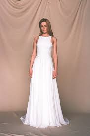 Beach Wedding Dress Minimalist Crepe Wedding Dress Simple Boho Wedding Dress Modern Bridal Gown Sleeveless A Line Arria In 2020 Modern Bridal Gowns Modern Wedding Dress Backyard Wedding Dresses