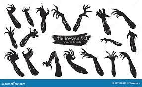 Spooky Zombie Hands Silhouette Collection of Halloween Vector is Stock  Vector - Illustration of death, damaged: 127178873