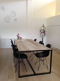 woonkamer eetkamer keuken of living het parket kan in elke kamer gerealiseerd worden tegeldecor woonins industriele tafel tafel ontwerp