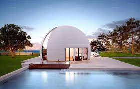 The original mars dome house was created as an alternative living solution that could be put up quickly; Skydome Design Modern Houses Of The Future Futuristic House Dome House Futuristic Home