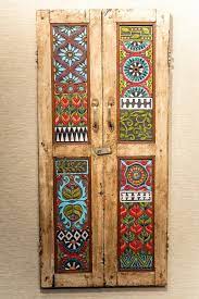 Handmade Ceramic Tile And Mosaic Framed By Repurposed Vintage Indian Teak Shutter Set Ready To Ship Ready To Hang Horizontal Or Vertical Handmade Ceramic Tiles Handmade Ceramics Ceramics