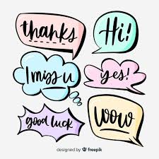 download hand drawn speech bubbles with different expressions collection for free speech bubble how to draw hands sticker template