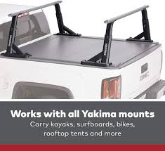 The yakima tonneau kit 1 lets you enjoy both a retractable tonneau cover and an overbed truck rack by adapting your overhaul hd or outpost hd truck rack system to fit retrax xr series tonneau covers. Amazon Com Yakima Overhaul Hd Adjustable Height Heavy Duty Truck Bed Rack Automotive