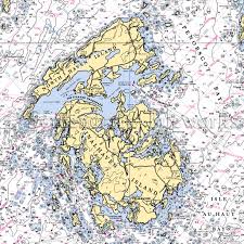 Maine North Haven Nautical Chart Decor
