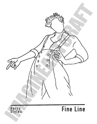 Print a template of the design from your embroidery software. Harry Styles Fine Line Outline Or Colored Print In 2021 Harry Styles Drawing Line Art Drawings Embroidered Canvas Art