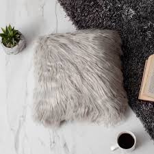 Faux Fur Cushion Grey Cushions Silk Cushions Covers Embroidered Cushions
