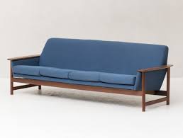 Uz kvalitetnu svirku ide i kvalitetan plakat. 4 Seater Sofa In Teak Blue Fabric Dutch Design 1960s 101613