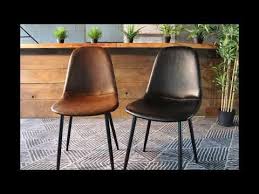 Milan Eames Style Brown Vintage Leather Dining Chair With Black Metal Wazo Furniture Metal Dining Chairs Black Metal Dining Chairs Leather Dining Chairs