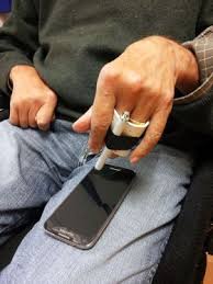 User With Telephone And Stylus Holder Occupational Therapy Activities Assitive Technology Adaptive Equipment