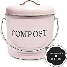 Best kitchen compost bin uk. Jolitac Kitchen Compost Bin With 8 Bonus Charcoal Filters Vintage Macaron Pink Countertop Recycling Bin 1 3 Gallon 5 Liter Compost Bucket With Lid For Indoor Scraps Keeper Walmart Canada