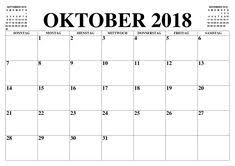 Kalender.com für termine, geburtstage und die urlaubsplanung. 11 Kalender Oktober 2018 Ideas Calendar Printables Printable Calendar January Calendar
